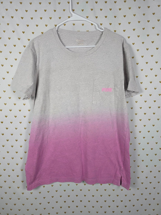 Victorias Secret PINK Gradient Logo Tee shirt LARGE