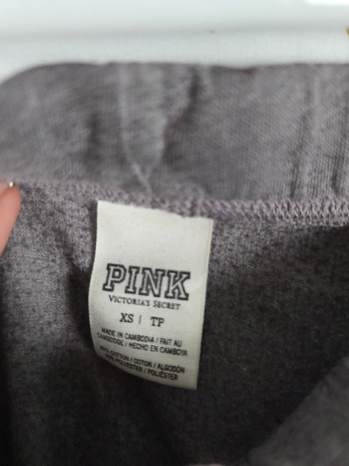 Victorias Secret PINK Grey XS Logo Butt Boyfriend Sweats Flare