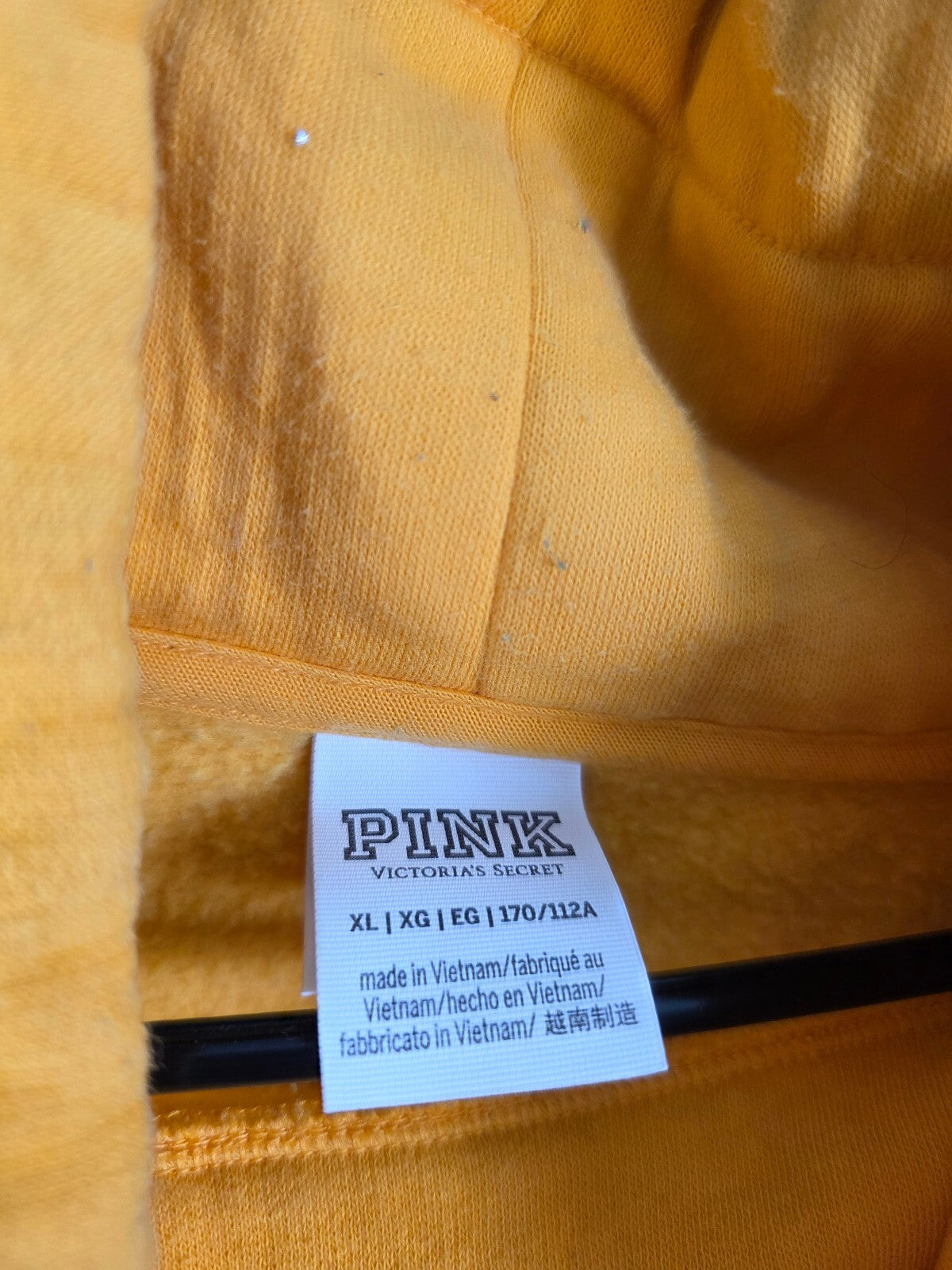 Victorias Secret Pink Yellow Slouchy Logo Pullover Sweater XL
