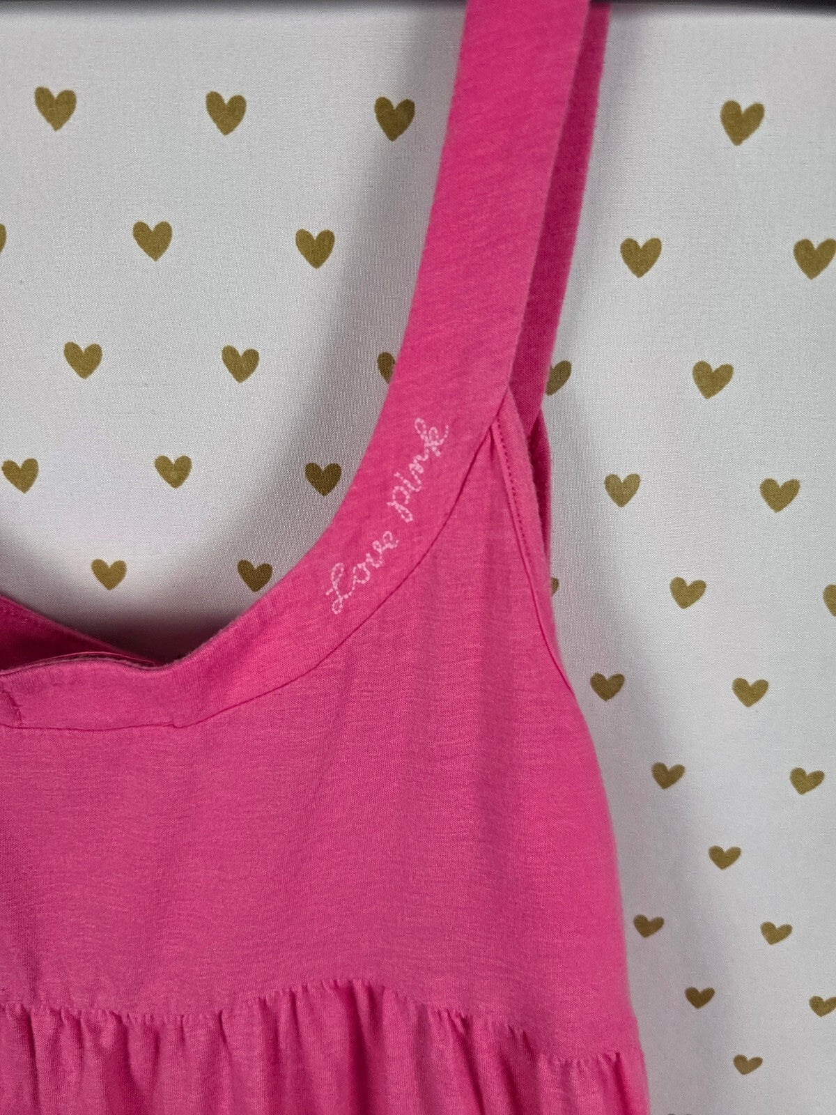 Victoria’s Secret PINK University of PINK Tiered Babydoll Dress Hot Pink M