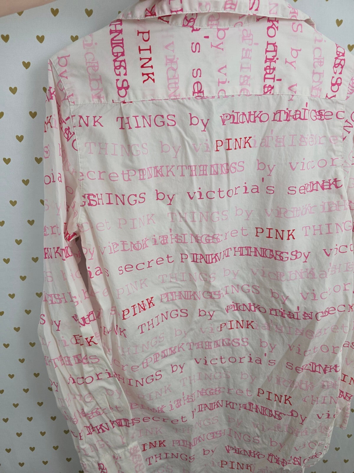 Victorias Secret Vintage PINK Button Front Nightgown Sleep Shirt Small Logo