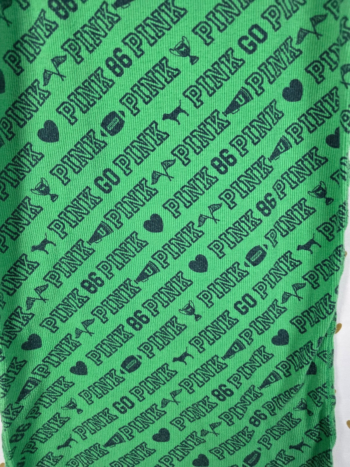 Victoria’s Secret PINK Vintage Green PINK 86 Dog Logo Allover Tank Top S Y2K