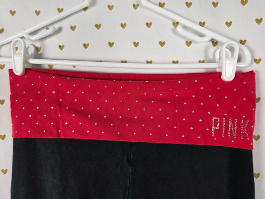 Victorias Secret PINK STUDDED BLING Foldover Yoga Pants Medium Ankle Skinny