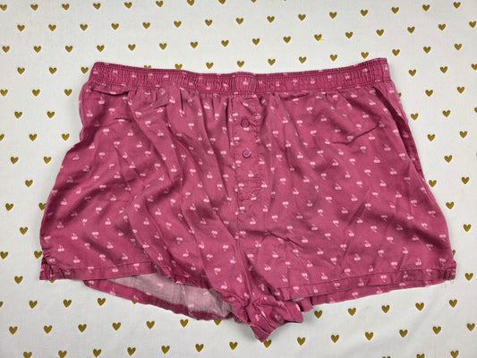 Victorias Secret PINK Cherries Medium Silky Sleep Shorts Boxers Pajama Bottoms