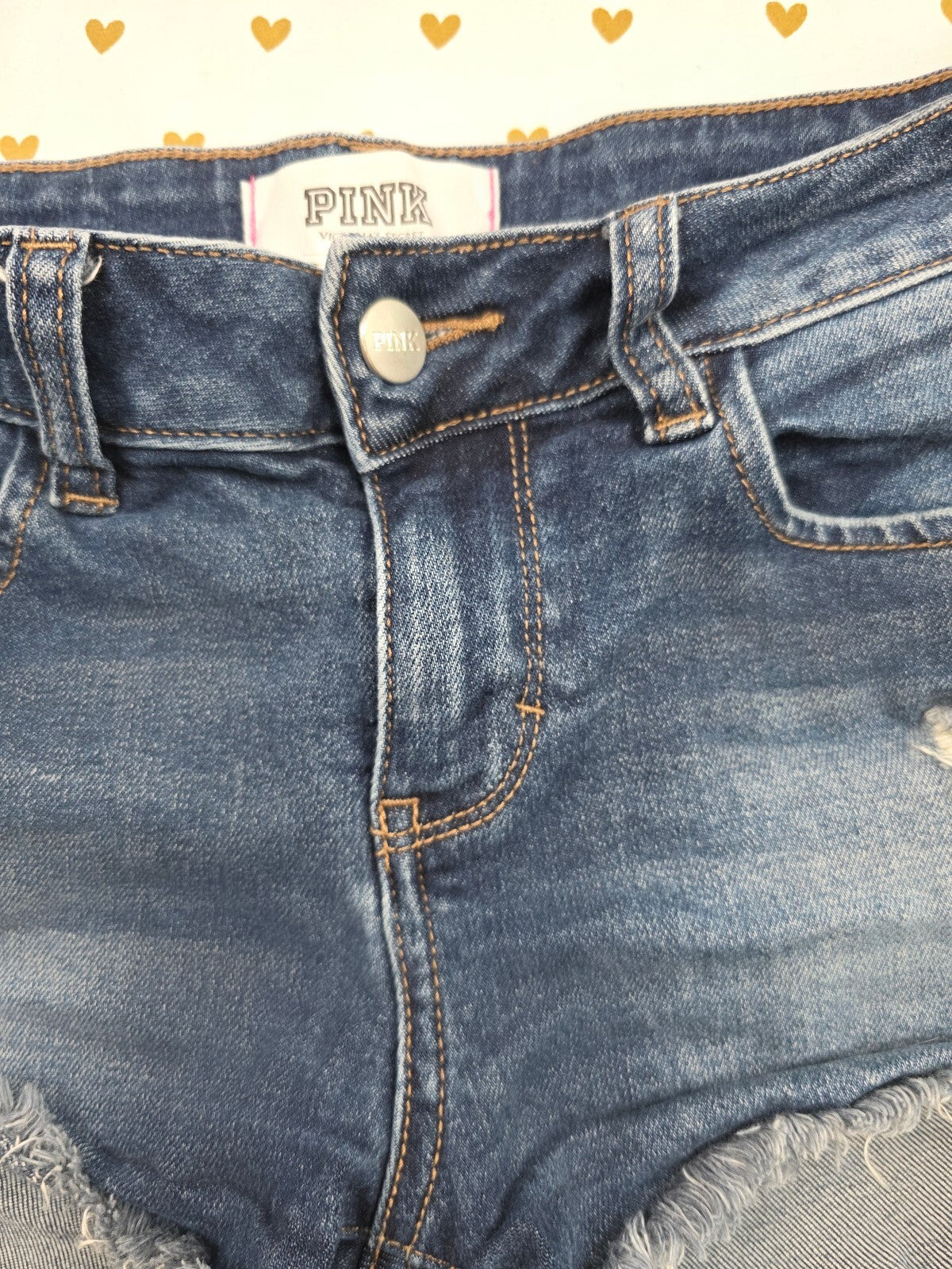 Victorias Secret PINK Denim Cutoff Shorts Cutoffs Blue Jean Size 4