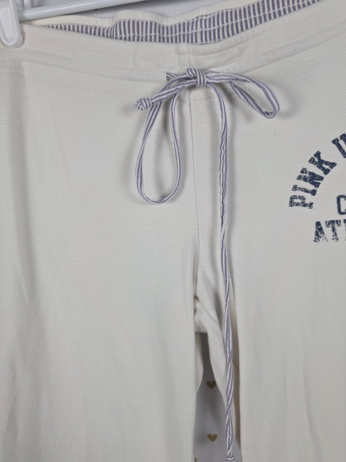 Victorias Secret PINK Vintage Soft UNIVERSITY Sweats Flare White Cotton SMALL