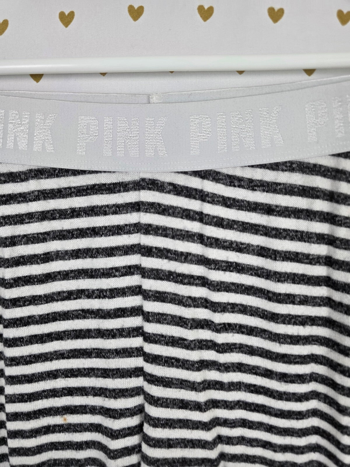 Victorias Secret Pink Black Striped Super Soft Med Sleep Pants Pajama PJ Bottoms