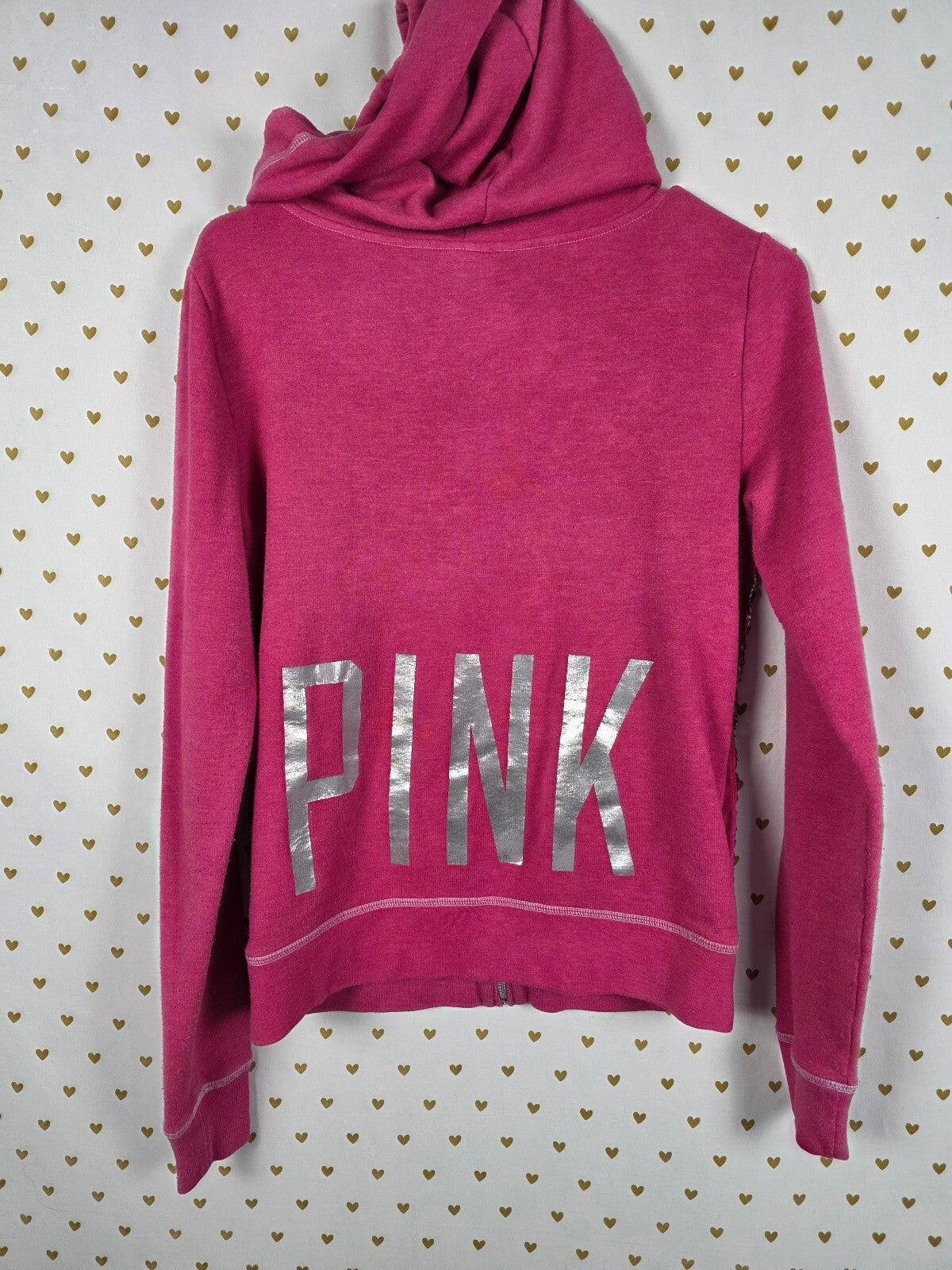 Victorias Secret Pink Bling Sequined Fashion Show Full zip Hoodie Jacket XS
