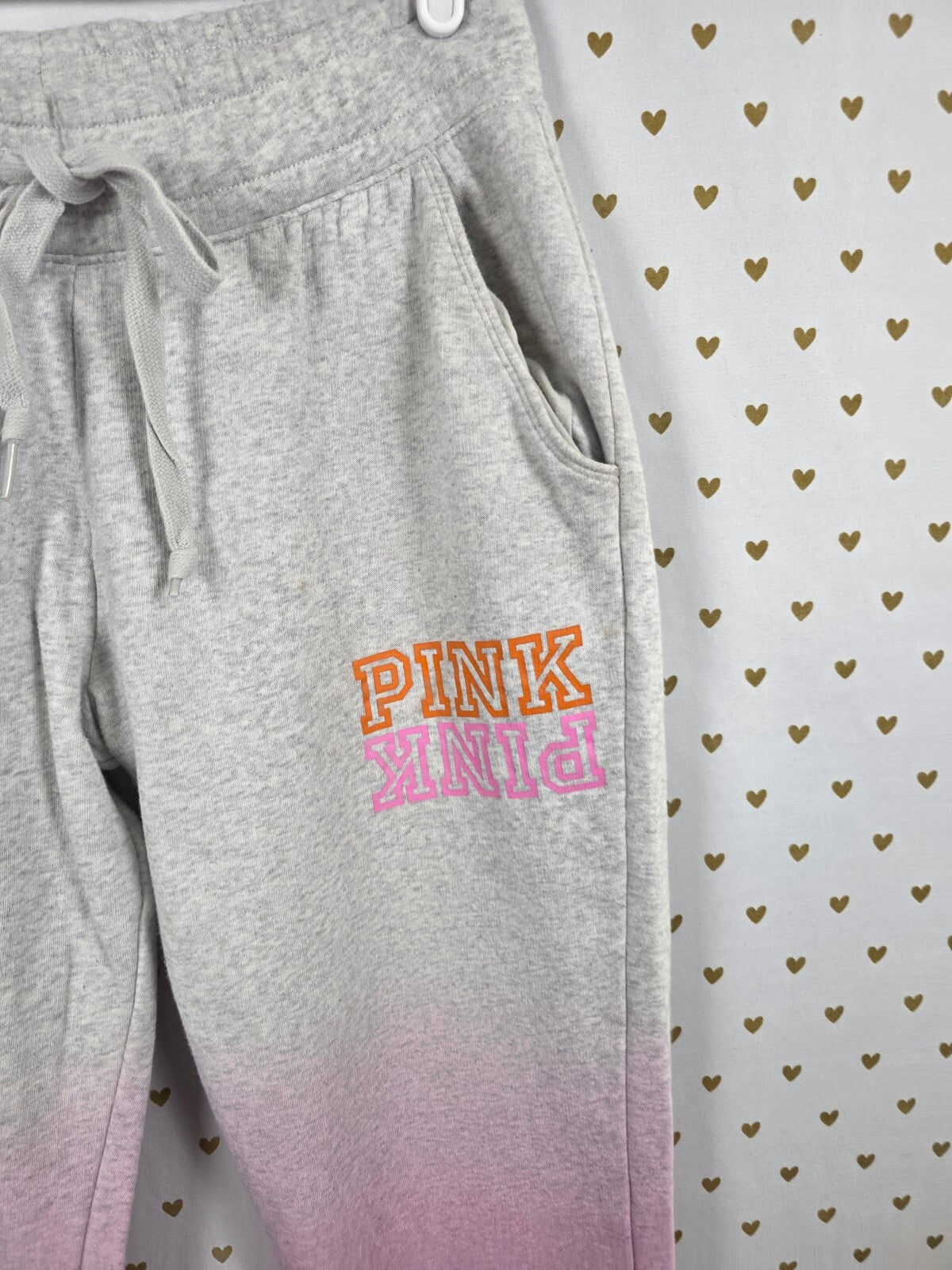 Victorias Secret PINK Gradient Sweats Logo Sweatpants Tapered Medium