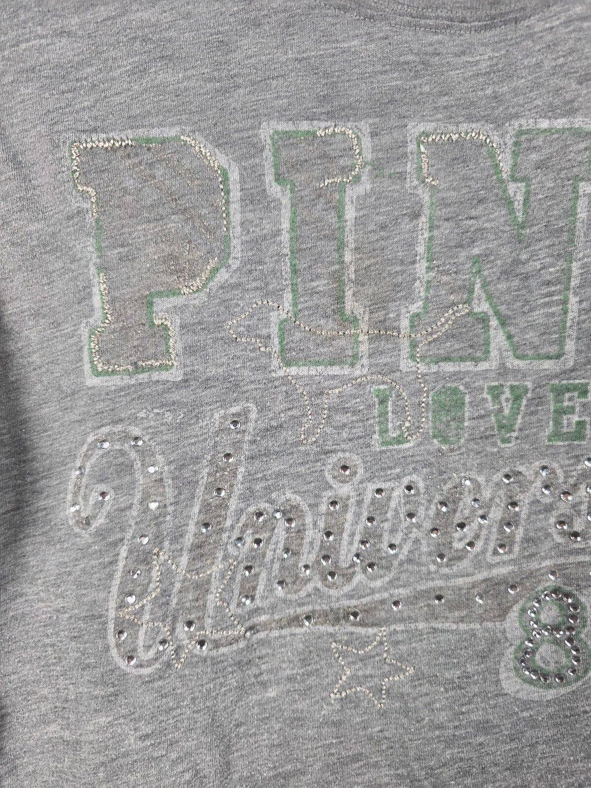 Victorias Secret PINK Vintage Y2k University Bling Tee Shirt LARGE