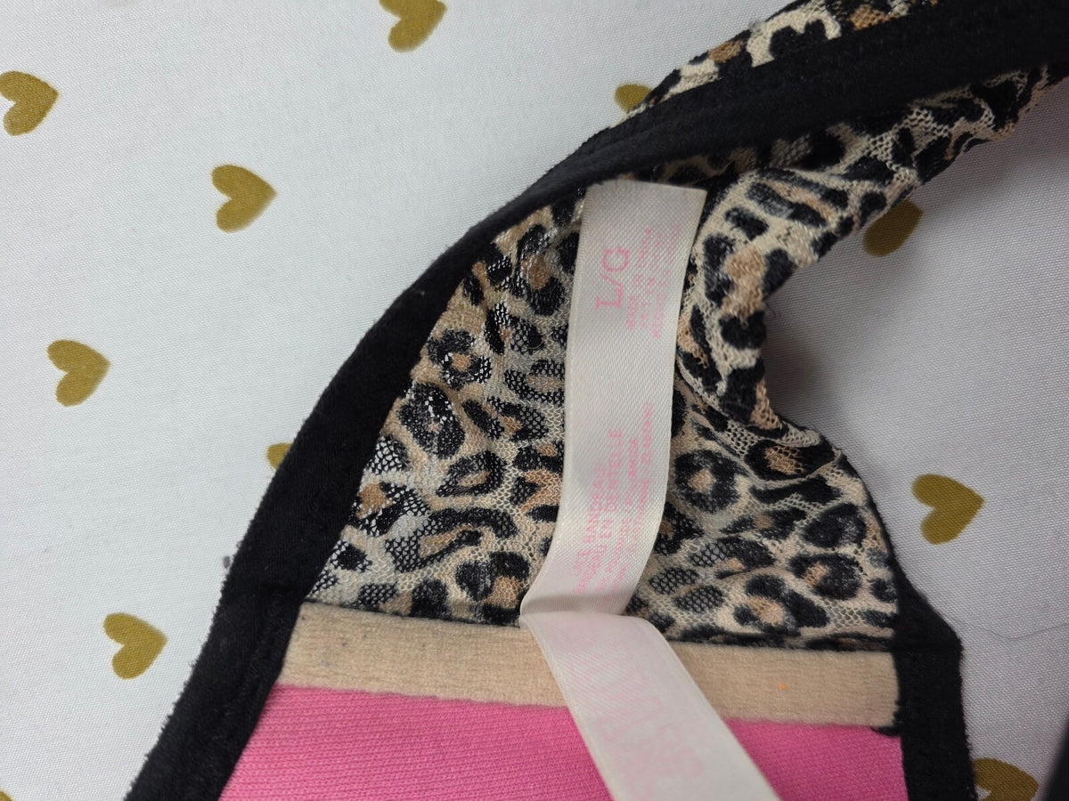 Victorias Secret Pink Cheetah Leopard Bandeau Large Bralette Bra Top Tank