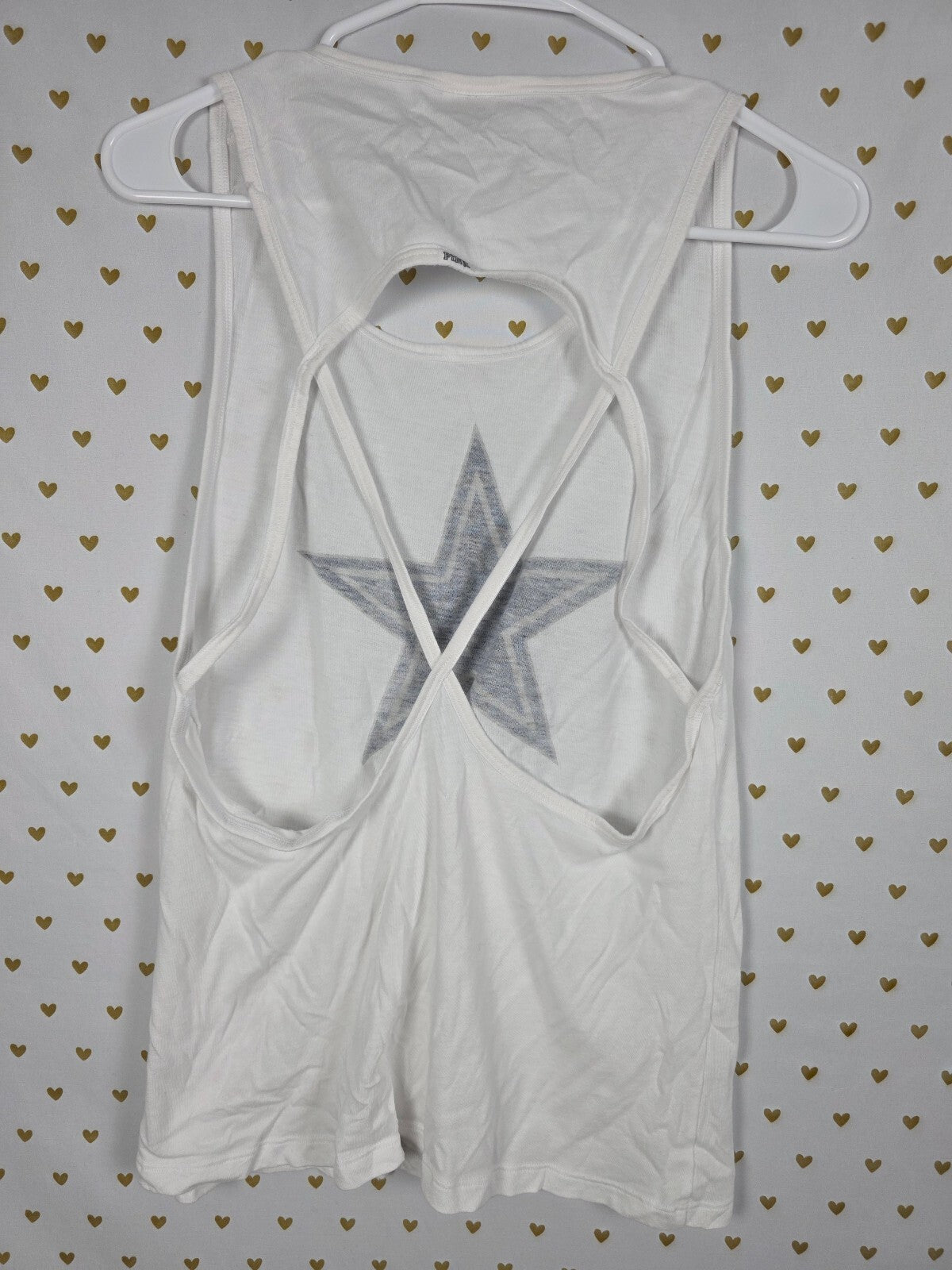 Victorias Secret PINK NFL Dallas Cowboys Star Open Back tank Top Football LARGE