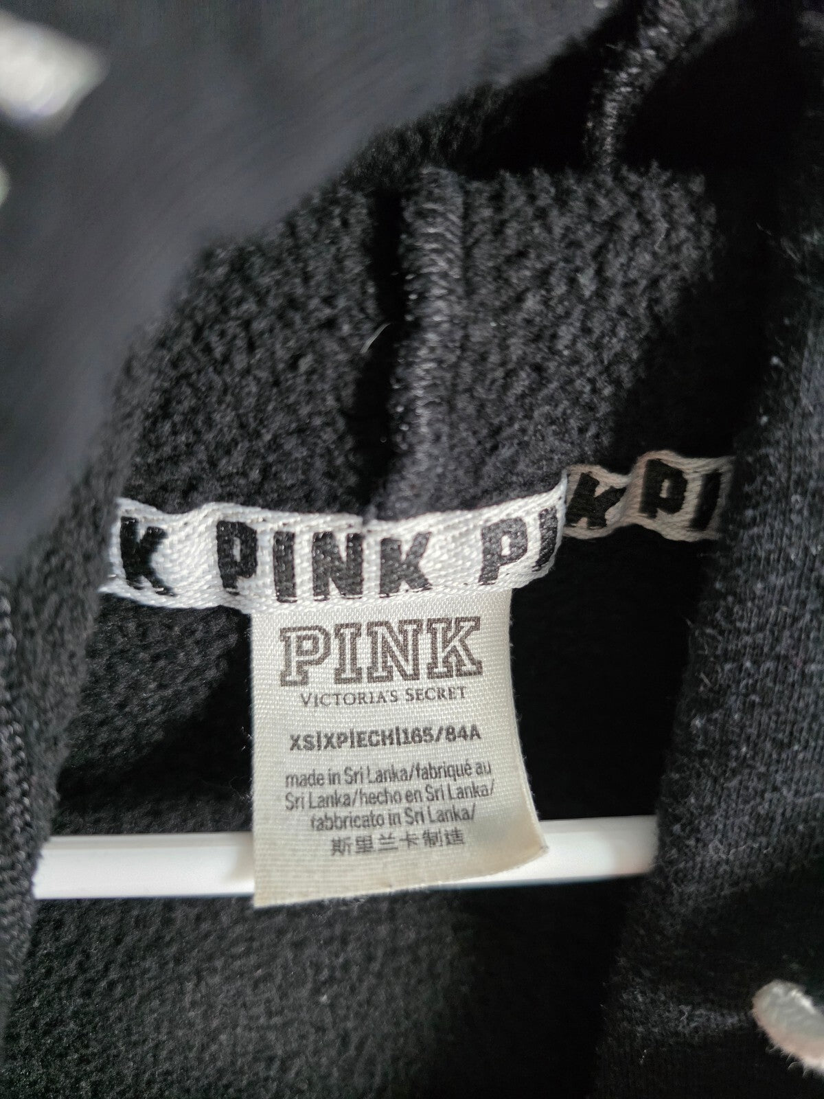 Victorias Secret Pink Bling Watercolor Hooded Sweater Logo Sequined XS