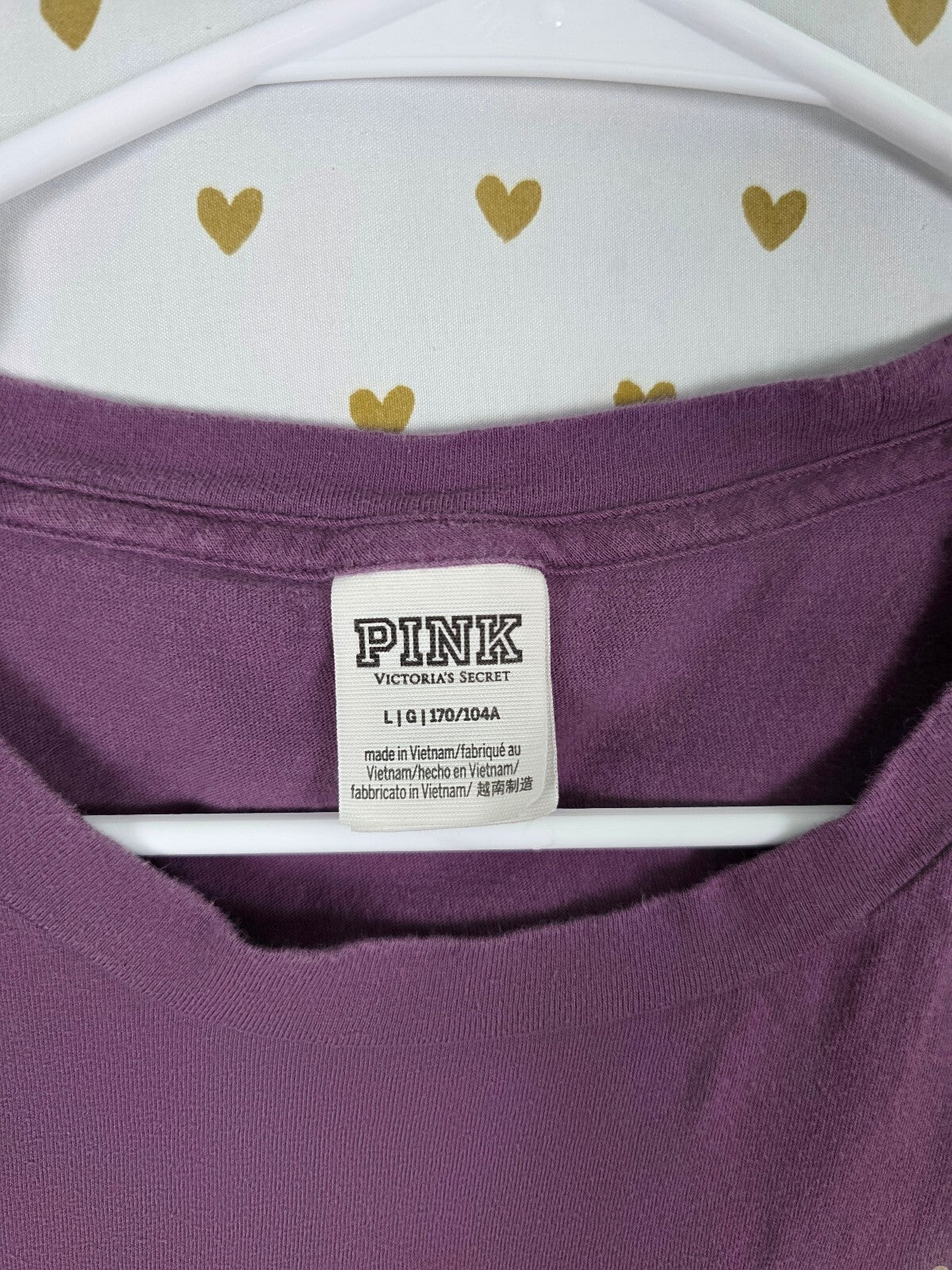 Victorias Secret PINK Matte Shine BLING Gold Sequined tee shirt Large