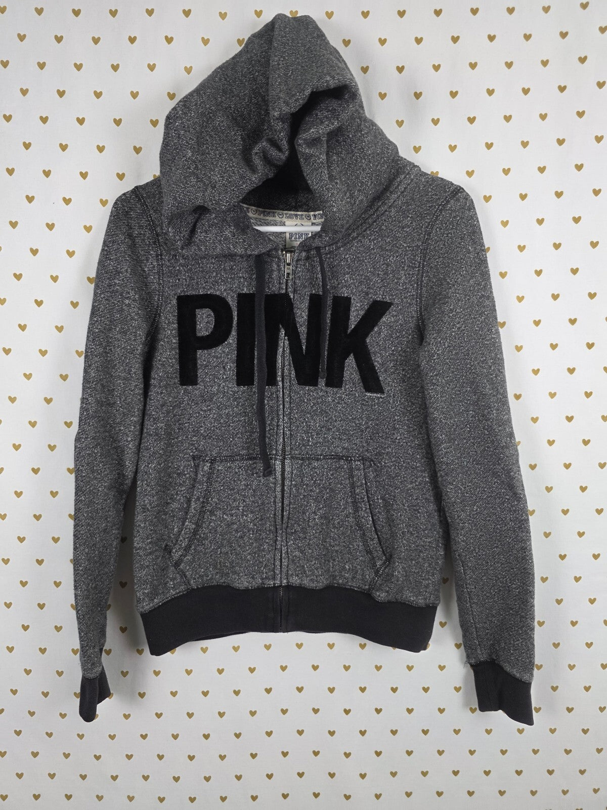 Victorias Secret Pink Vintage Logo full zip Hoodie Jacket Small