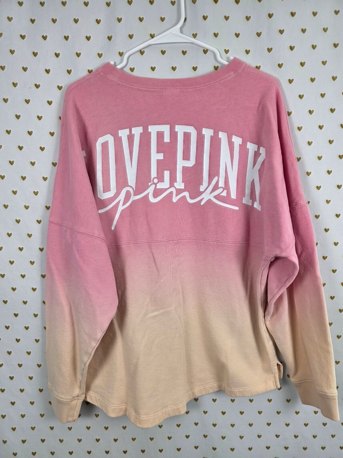 Victorias Secret Pink Gradient Logo sweater Shirt Oversized  large