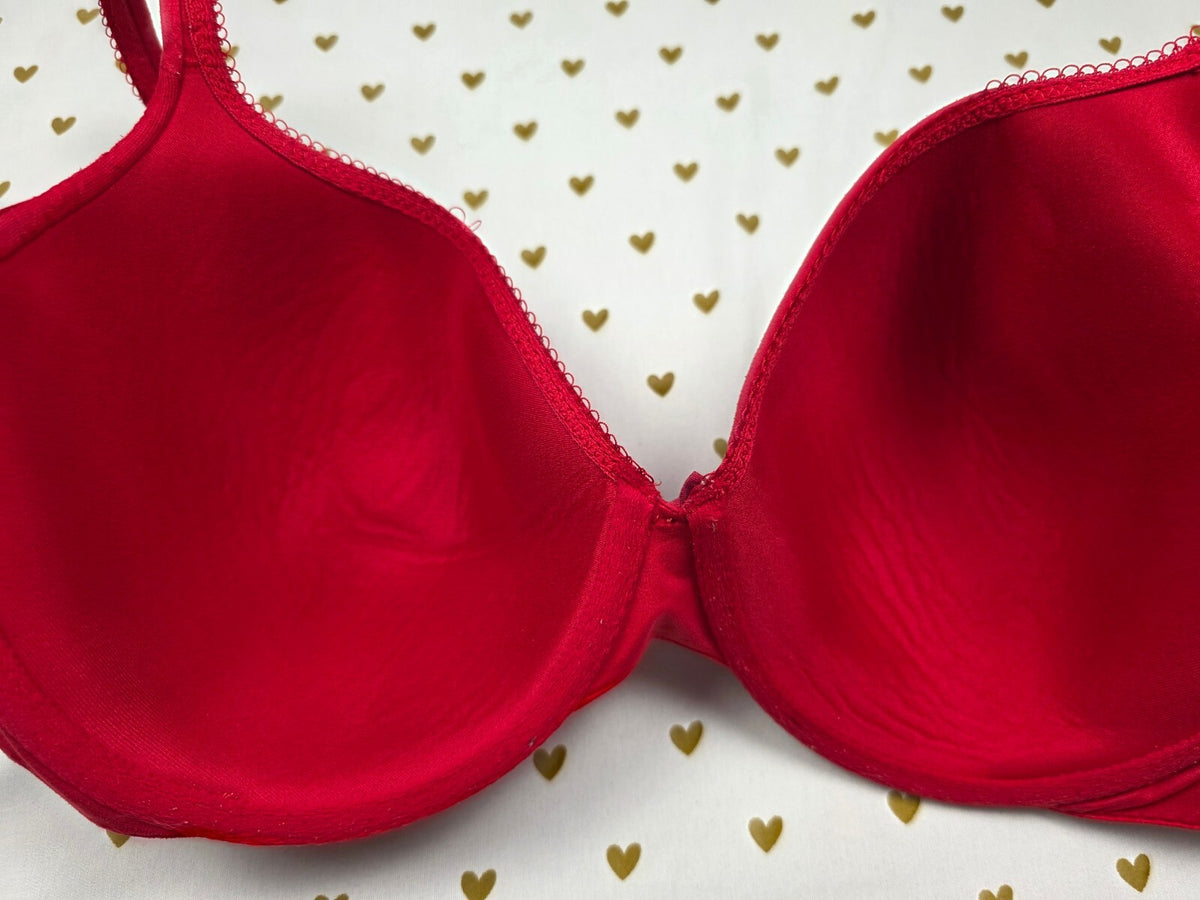 Victorias Secret Red Lined Perfect Coverage Bra 36DDD
