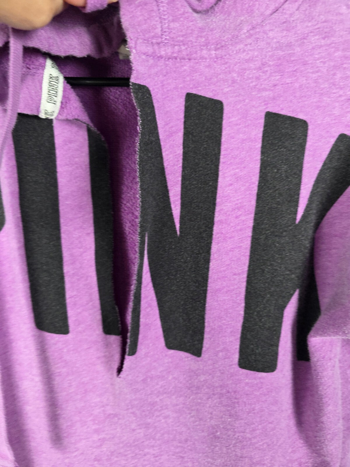 Victorias Secret Pink Pullover Oversized Long Purple Logo Hoodie Sweater XS