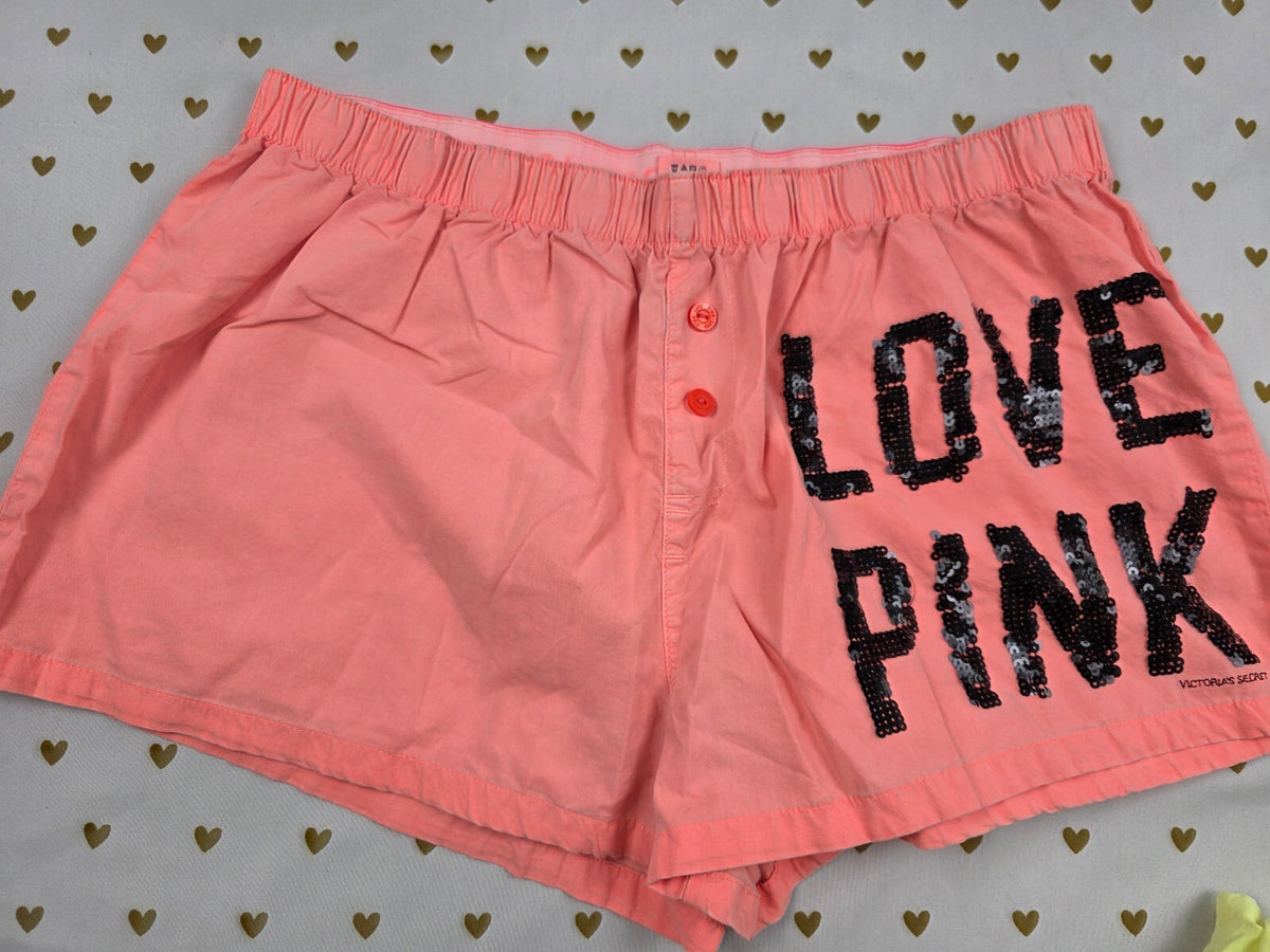 Victorias Secret PINK NEON Bling Small Sleep Shorts Boxers Pajama Bottoms