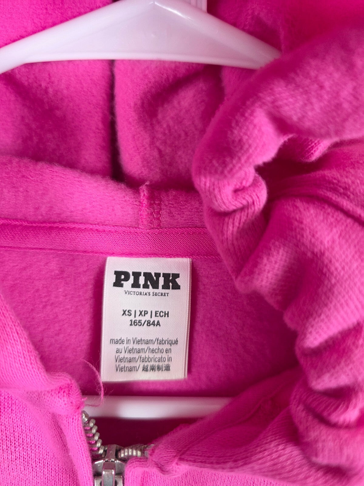 Victoria's Secret PINK Love Pink Hot Dog Rhinestone Zip Hoodie Shorts Set XS/S