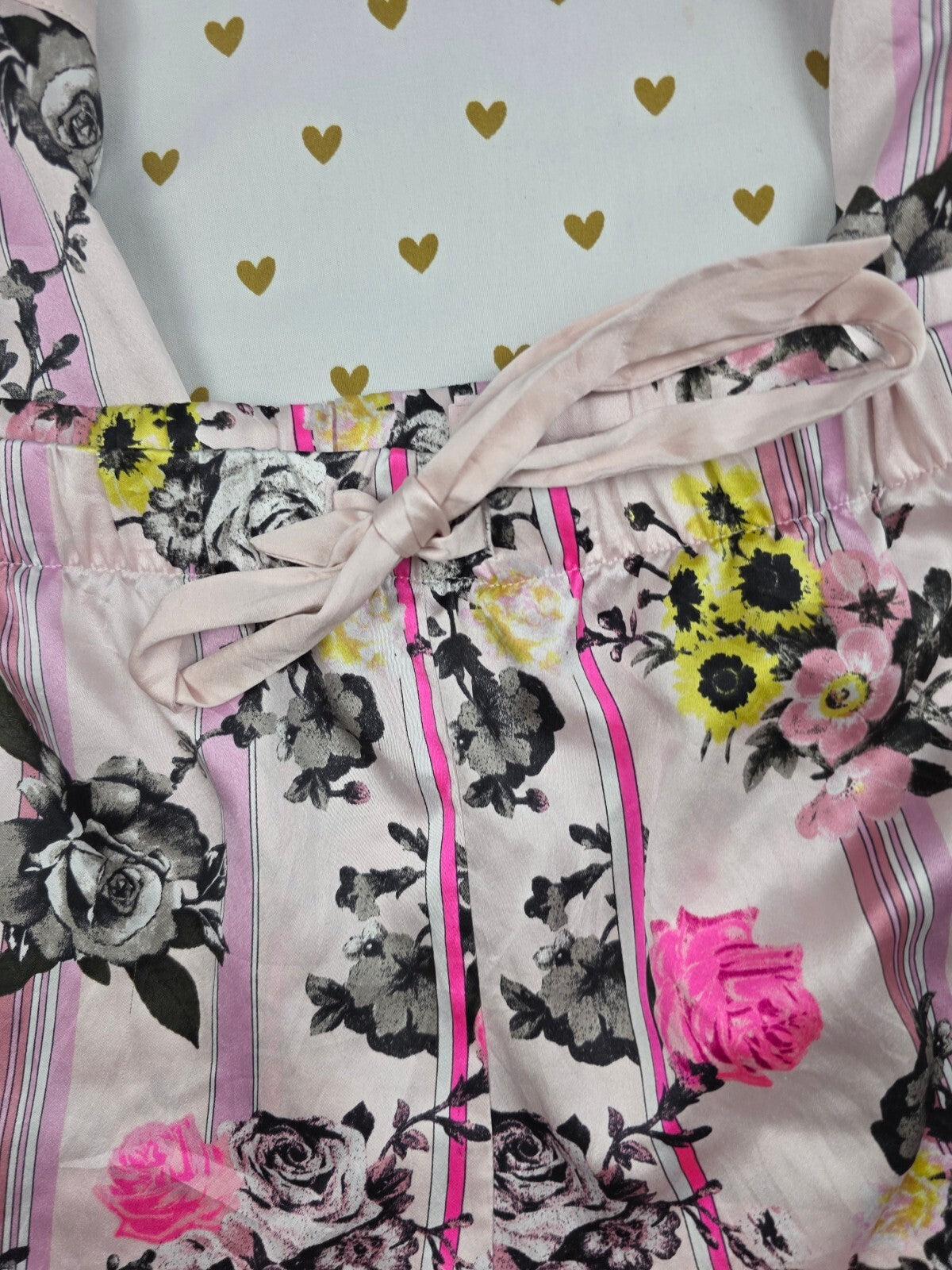 Victorias Secret Satin Floral  Sleep Pants Pajama PJ Bottoms XL Silky