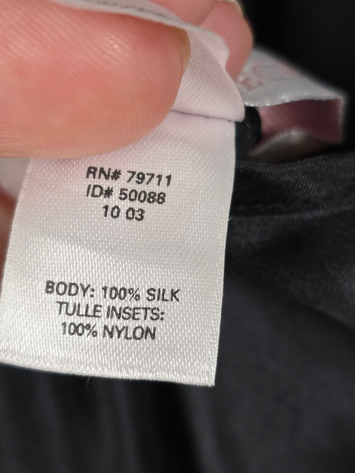 2003 Victoria's Secret 100% Silk Black Tulle Maxi Slip Gown L Y2K