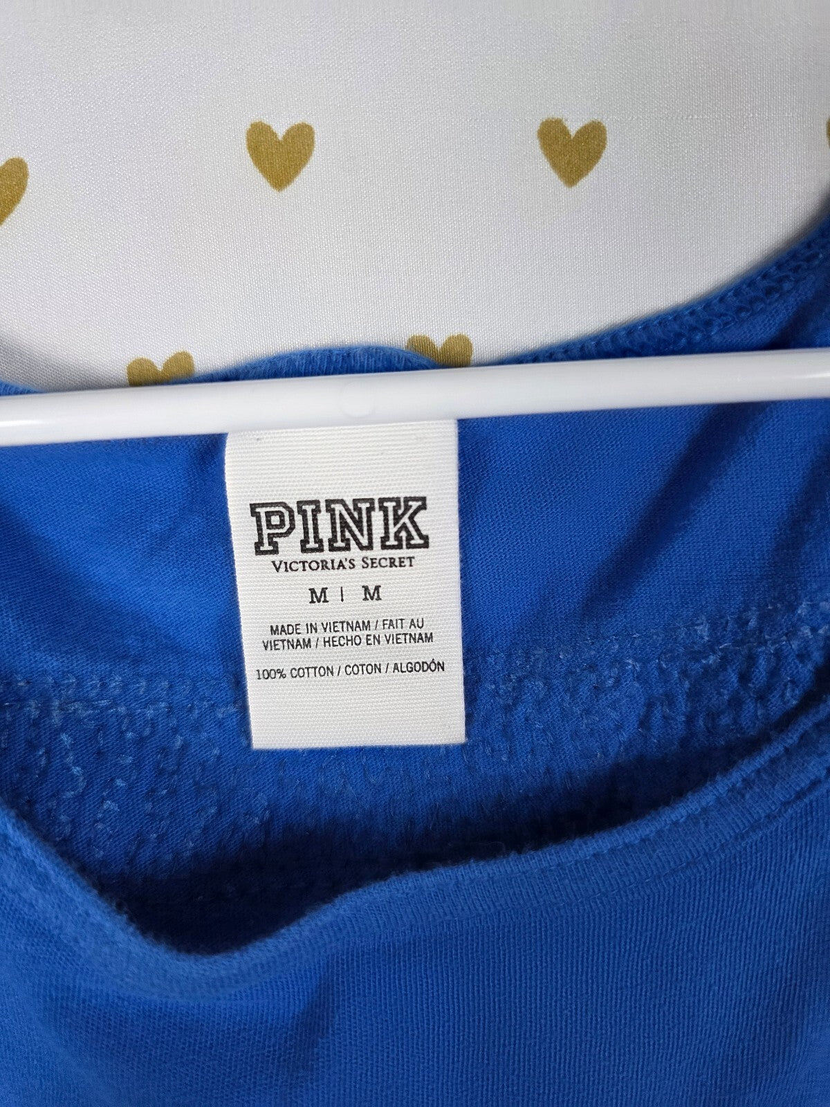Victorias Secret PINK Blue BLING Sleeveless Tank Top MEDIUM Sequin