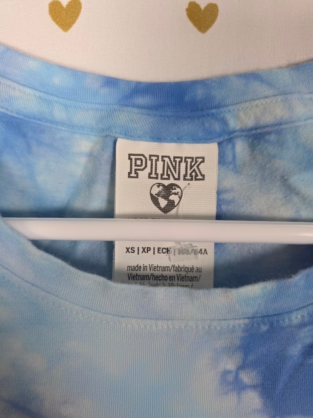 Victorias Secret PINK Tye Dye Cinched Tee Shirt Dress Blue XS