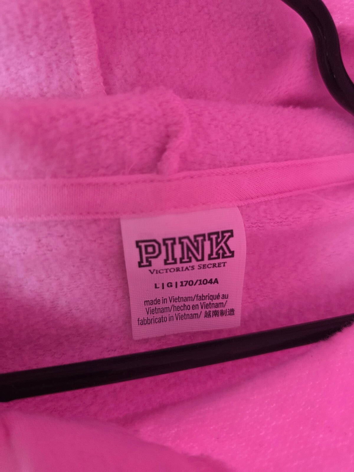 Victorias Secret Pink Logo Pullover Oversized Hoodie Sweater LARGE