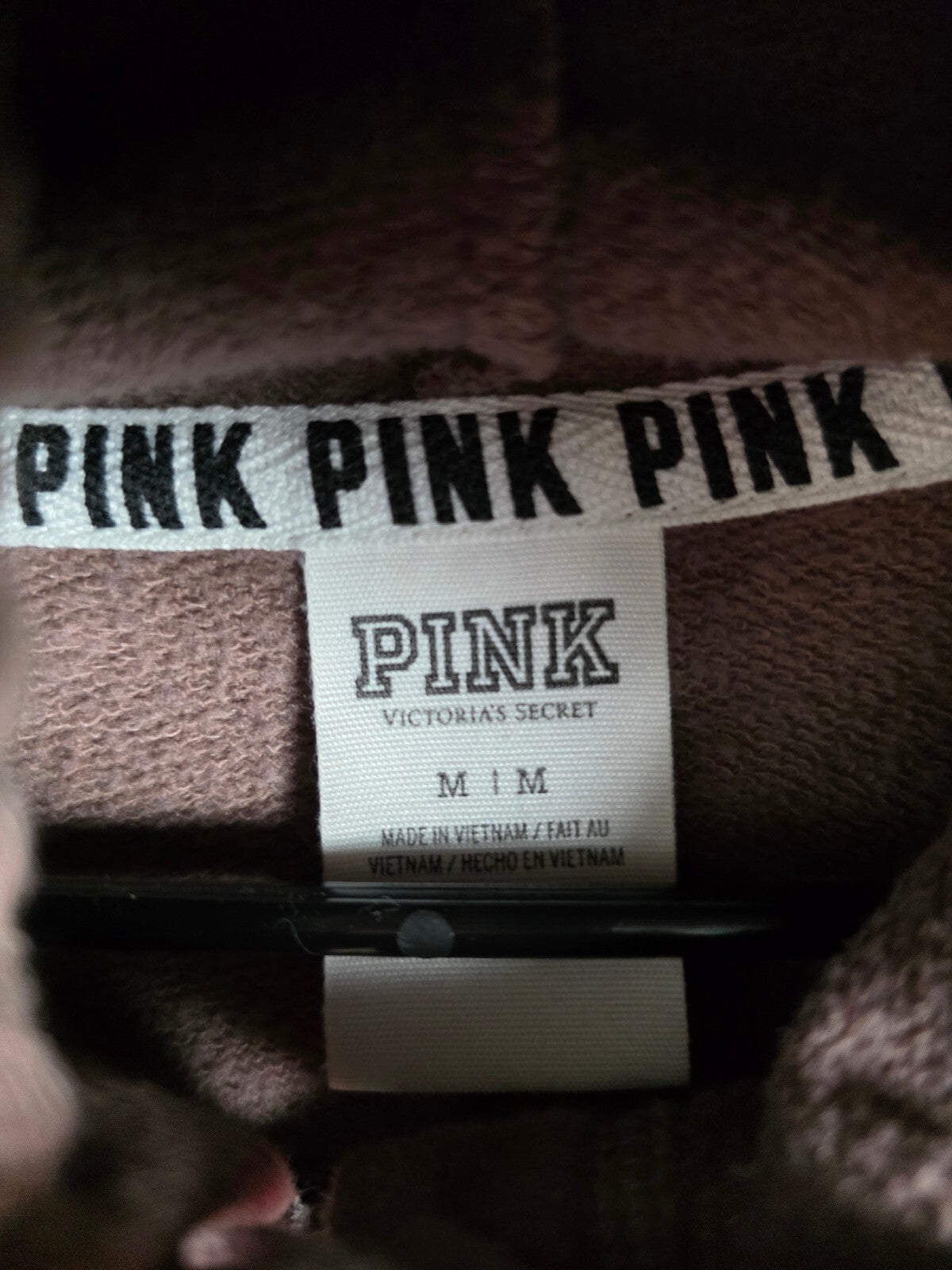 Victorias Secret Pink Brown Logo Boyfriend Diaper Butt Sweats Hoodie SET medium