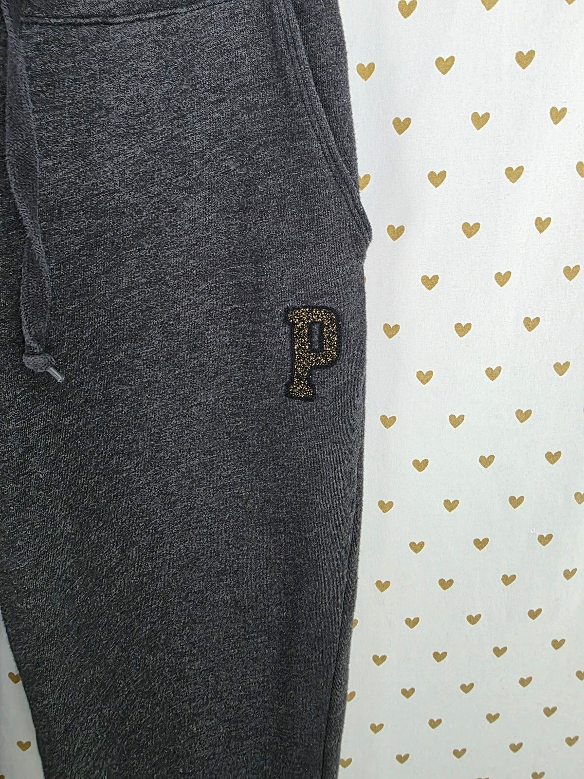 Victorias Secret Pink Love Logo Full Zip Hoodie Grey Sweats Jacket SET Medium