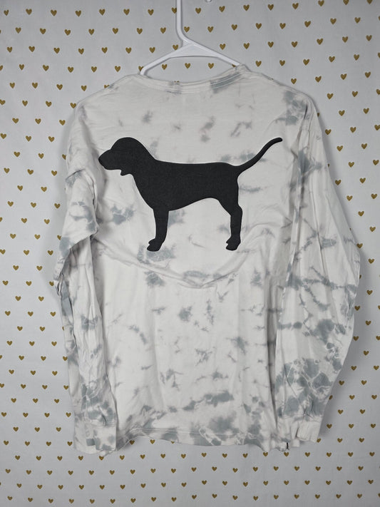 Victorias Secret PINK Dog logo Tee shirt campus Long sleeve Pocket SMALL