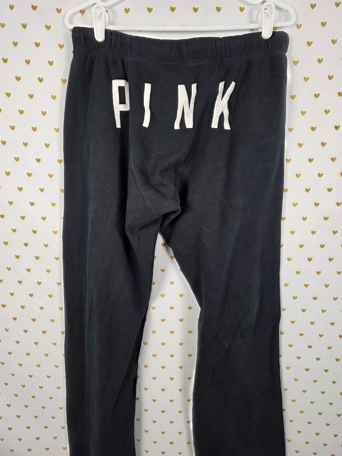 Victorias Secret PINK Medium Boyfriend Diaper Butt Sweats Flare Black
