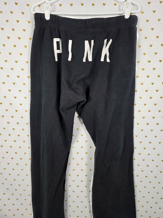 Victorias Secret PINK Medium Boyfriend Diaper Butt Sweats Flare Black