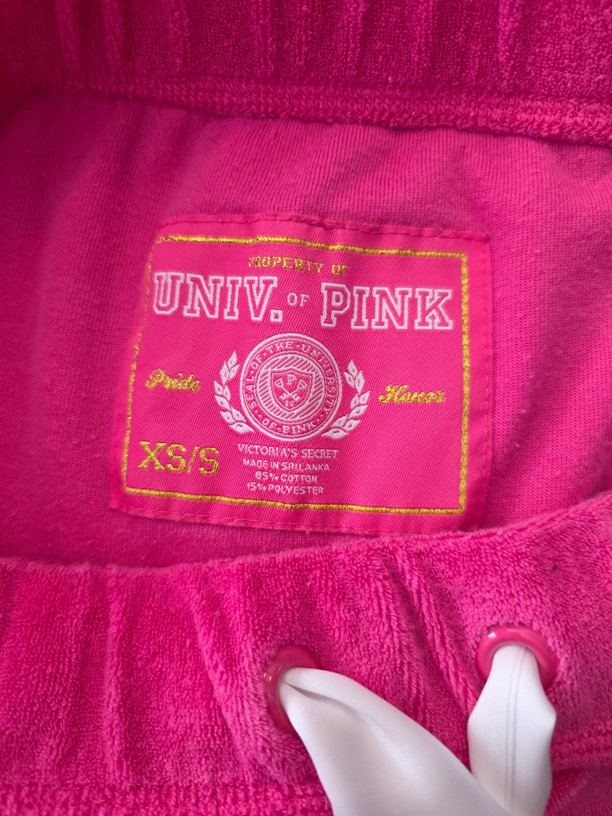 Victoria Secret PINK Velour VINTAGE LOVE Strapless Dress UNIVERSITY RARE XS SM