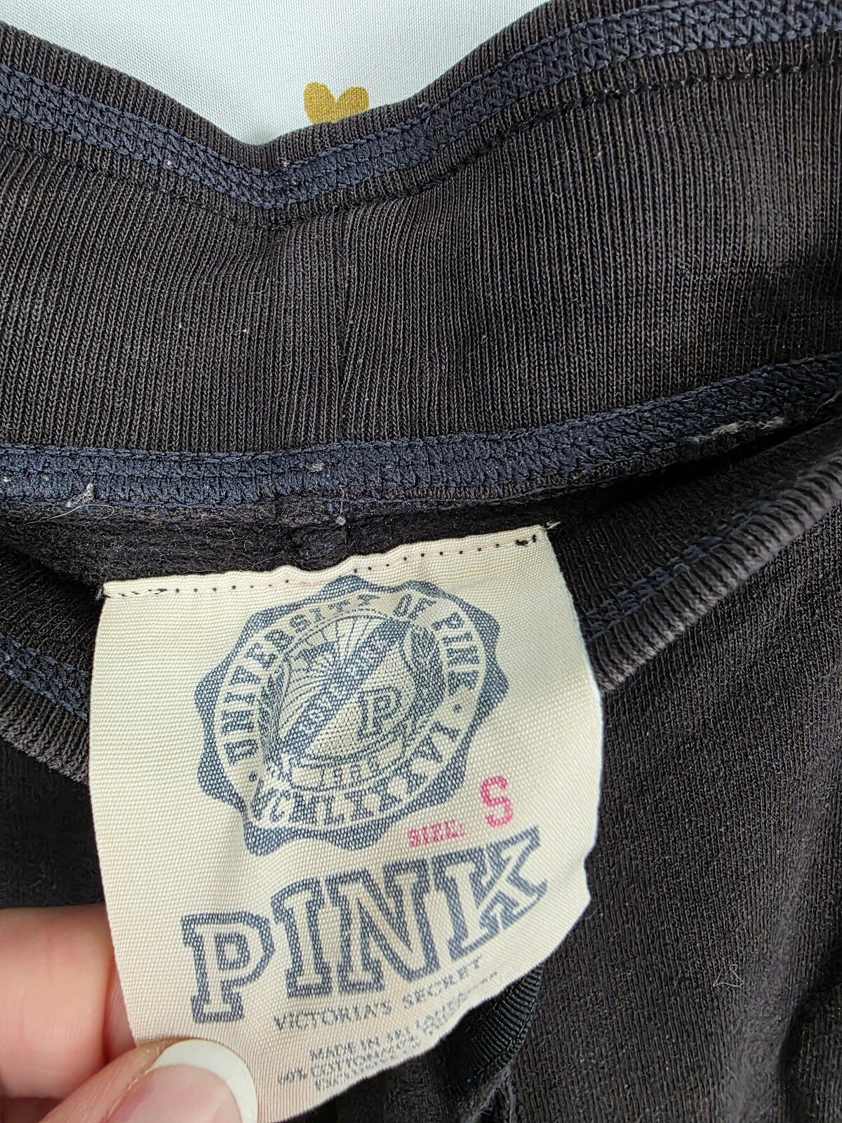 Victorias Secret PINK Vintage University Sweats Sweatpants Y2k Small Black