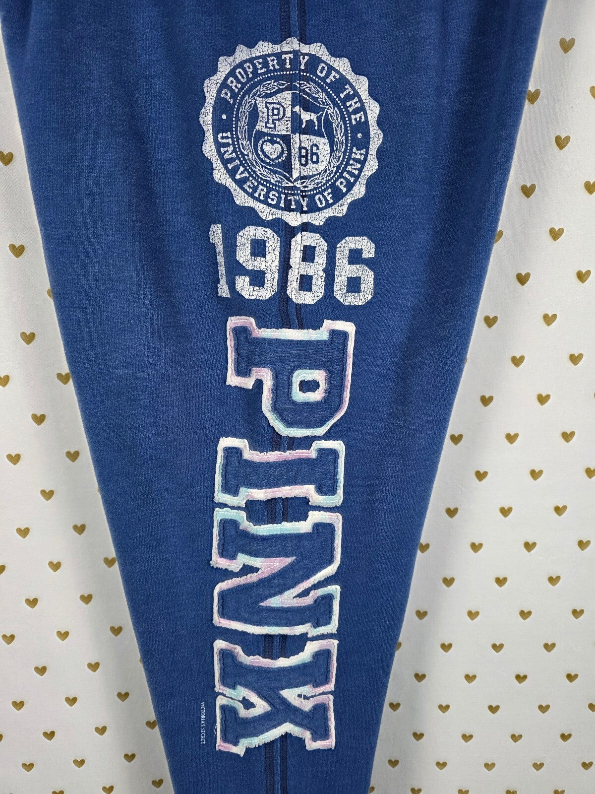 Victorias Secret PINK Vintage Large Blue Sweats Sweatpants Y2k University