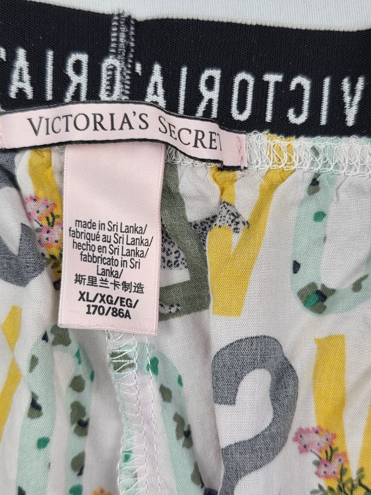 Victorias Secret Logo Ruffle XL Sleep Shorts Boxers Pajama Bottoms