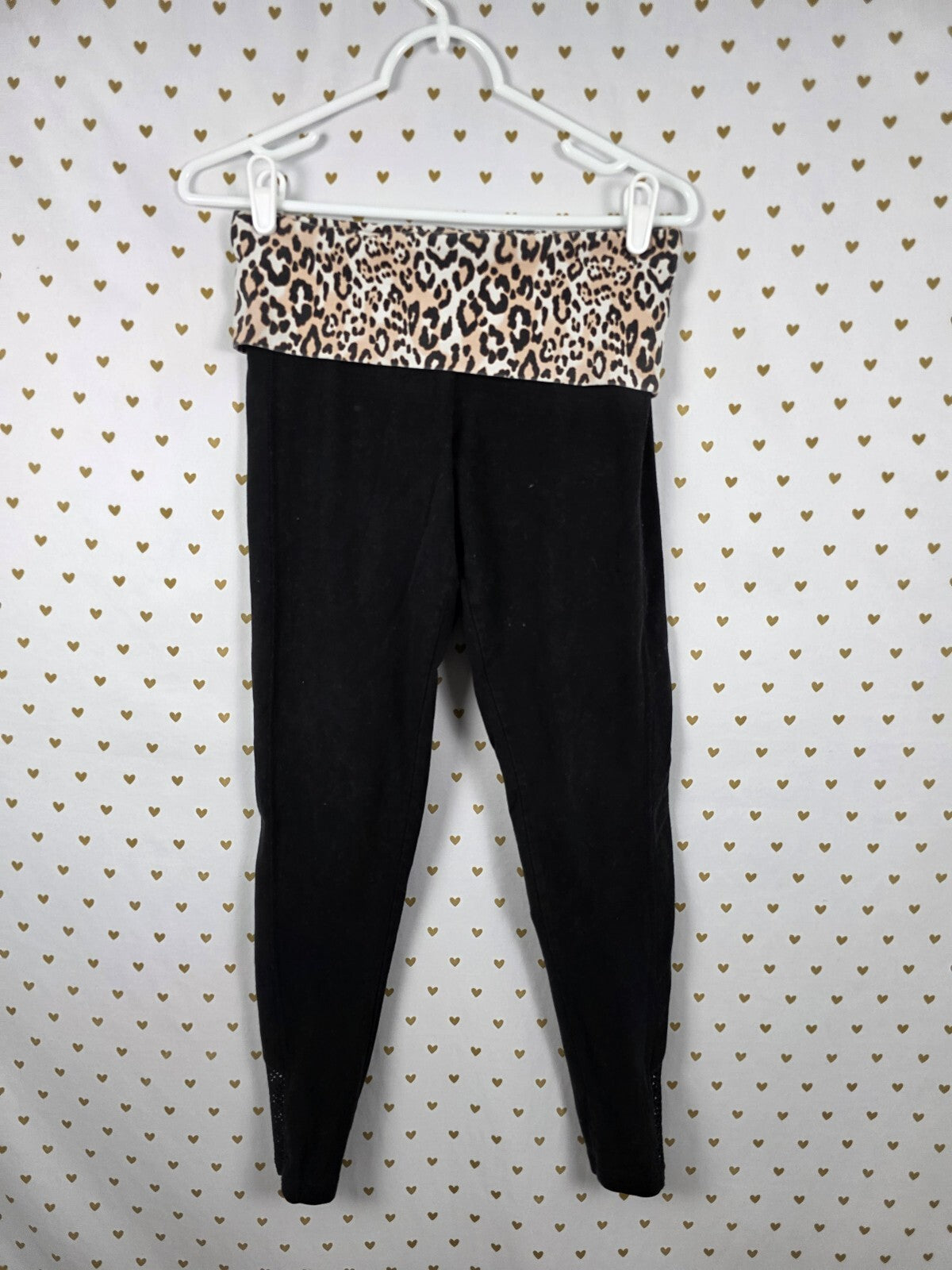 Victorias Secret PINK Leopard Cheetah Ankle Skinny Foldover Yoga Pants Y2k SMALL