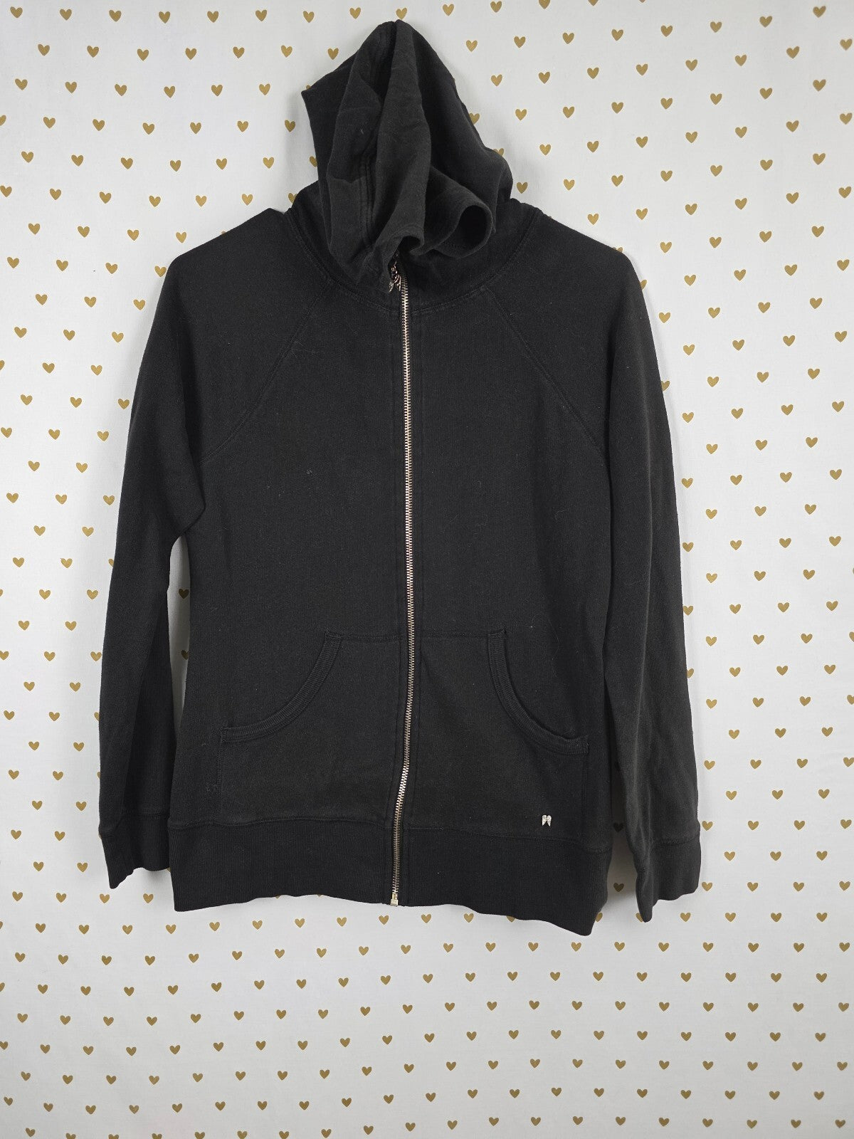 Victorias Secret Angels Black Sequined Wings Full zip Hoodie Jacket Small