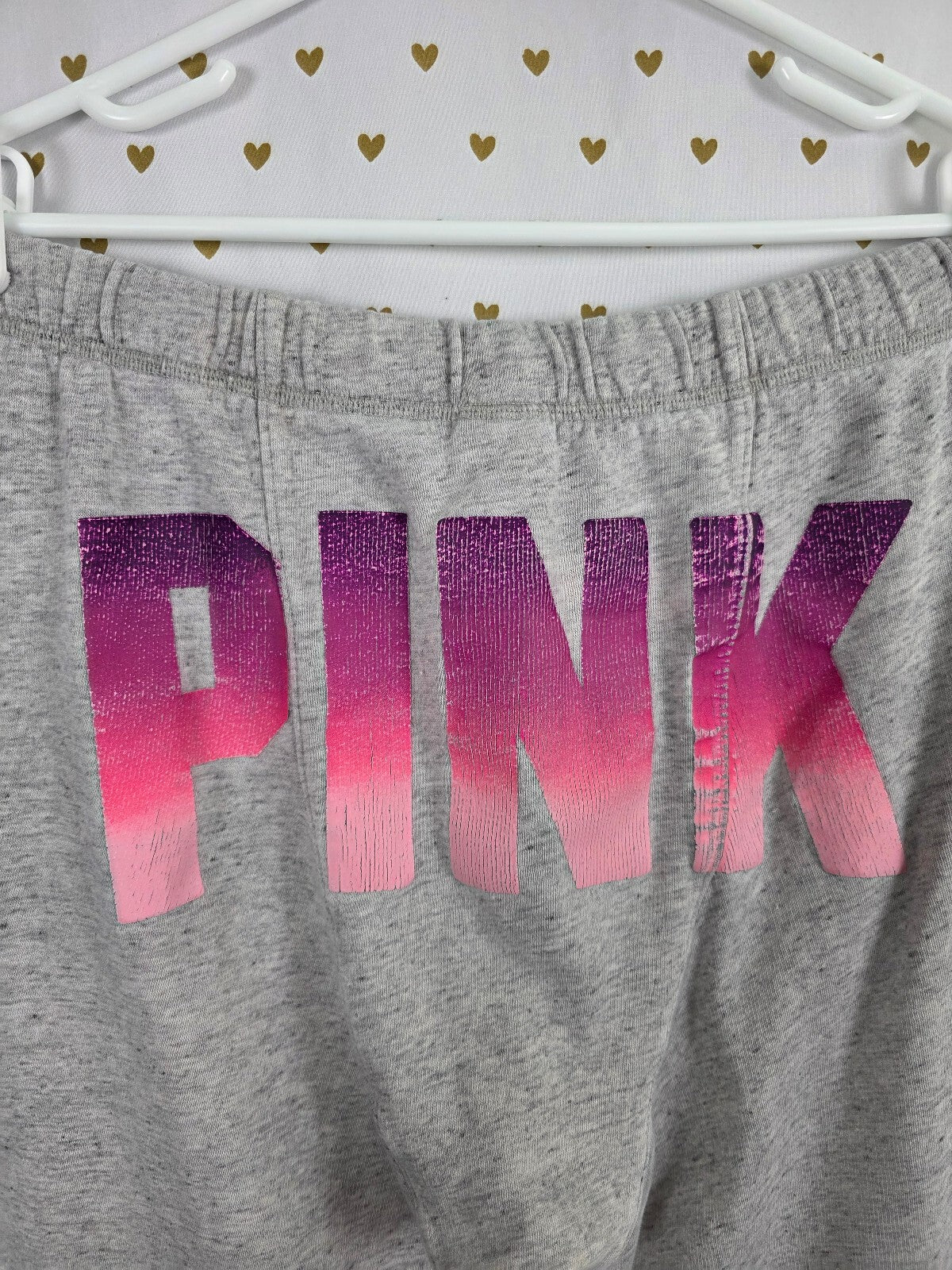 Victorias Secret PINK Boyfriend Logo butt Flared Sweats Sweatpants Large