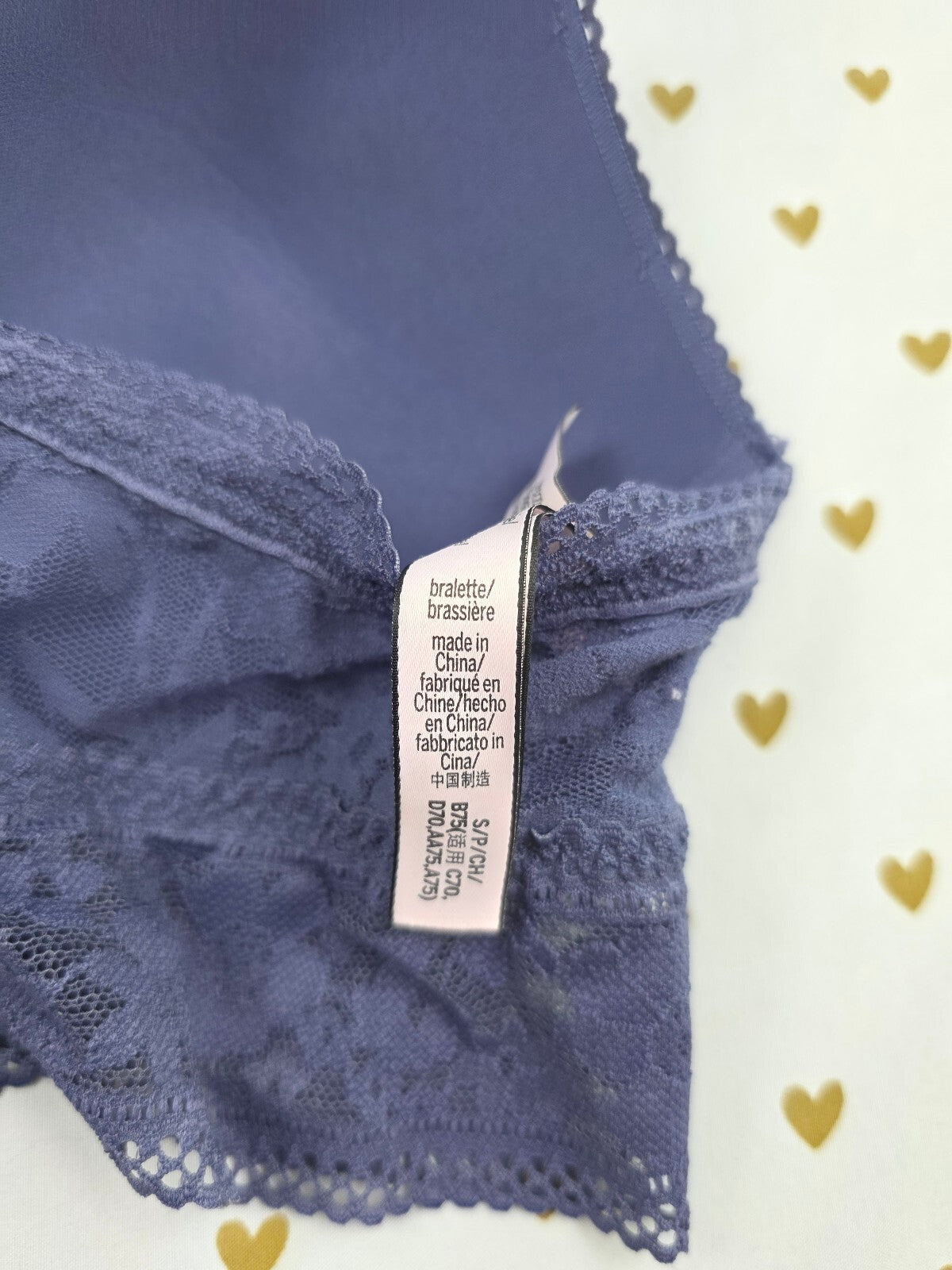 Victorias Secret Blue soft Lace Small Bralette Bra Top Tank
