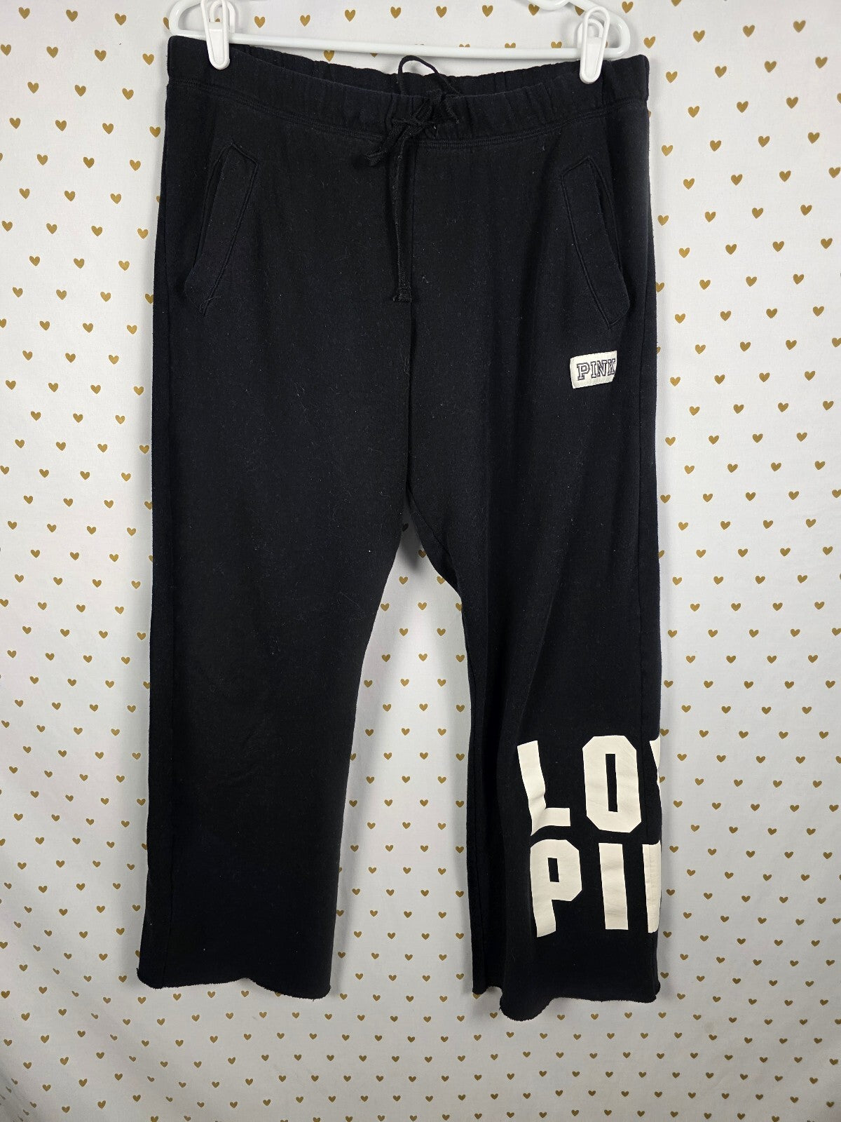 Victorias Secret PINK Boyfriend Diaper Butt Flare Sweats Love Y2k Large
