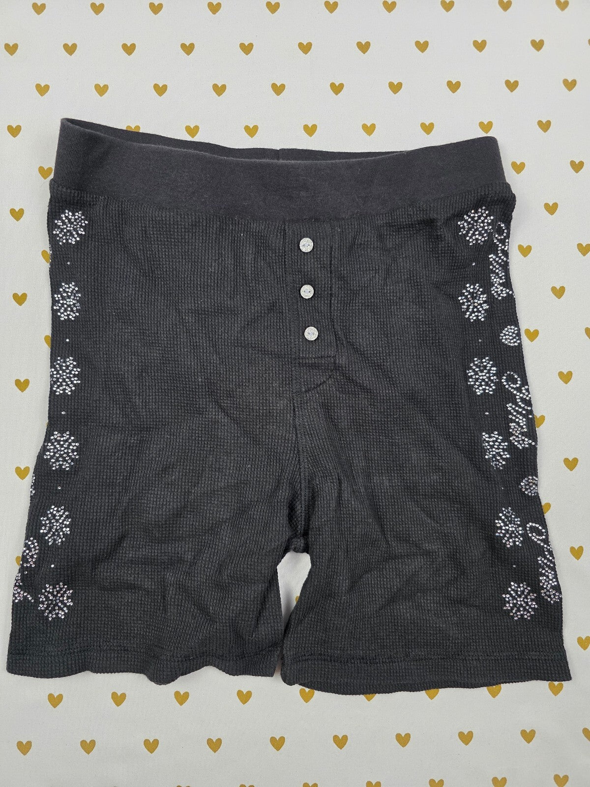 Victorias Secret PINK BLING Thermal SMALL Sleep Shorts Boxers Pajama Bottoms