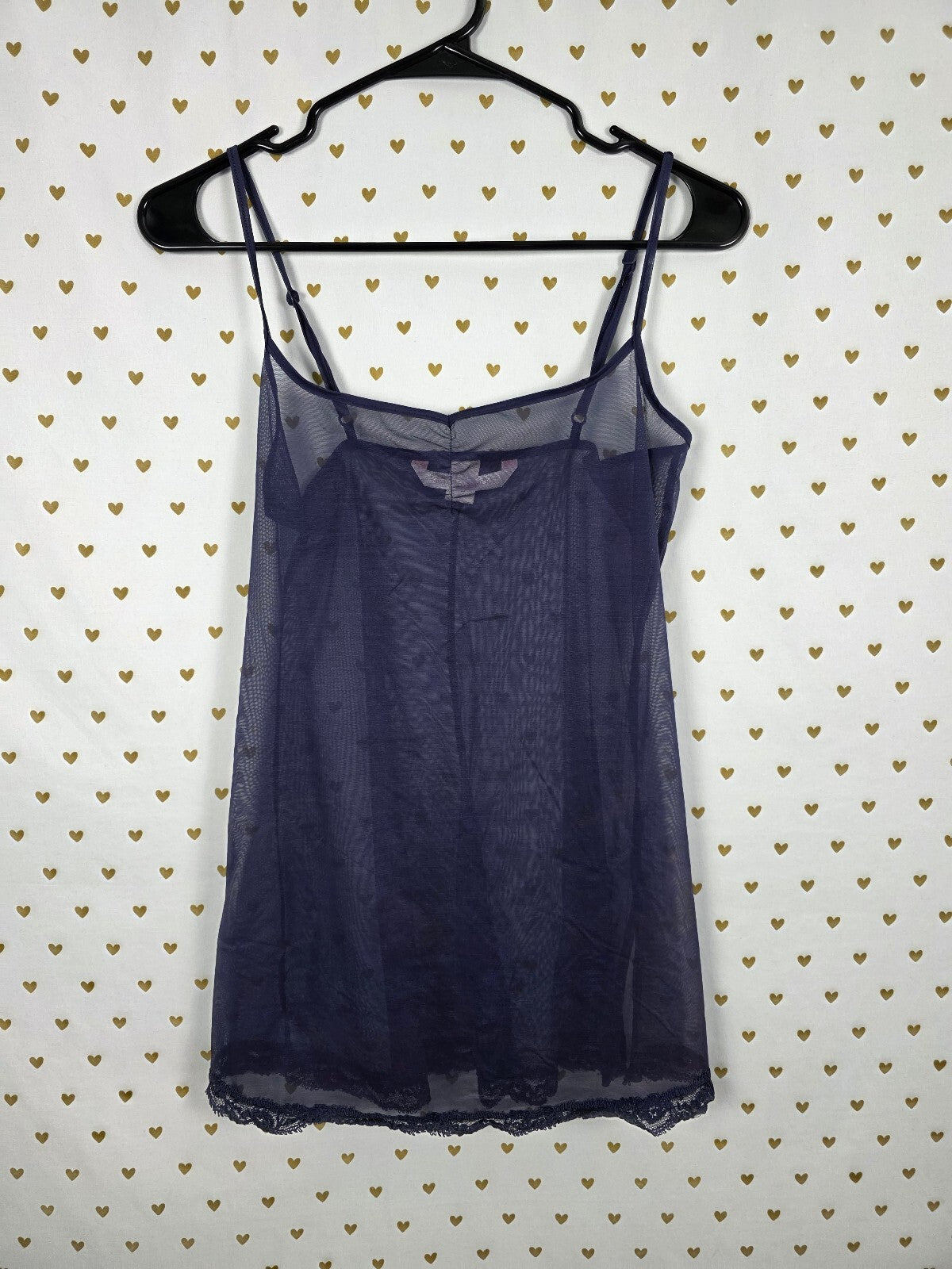 Victorias Secret Sheer Dark Blue Slip Dress Nightie Lingerie XS