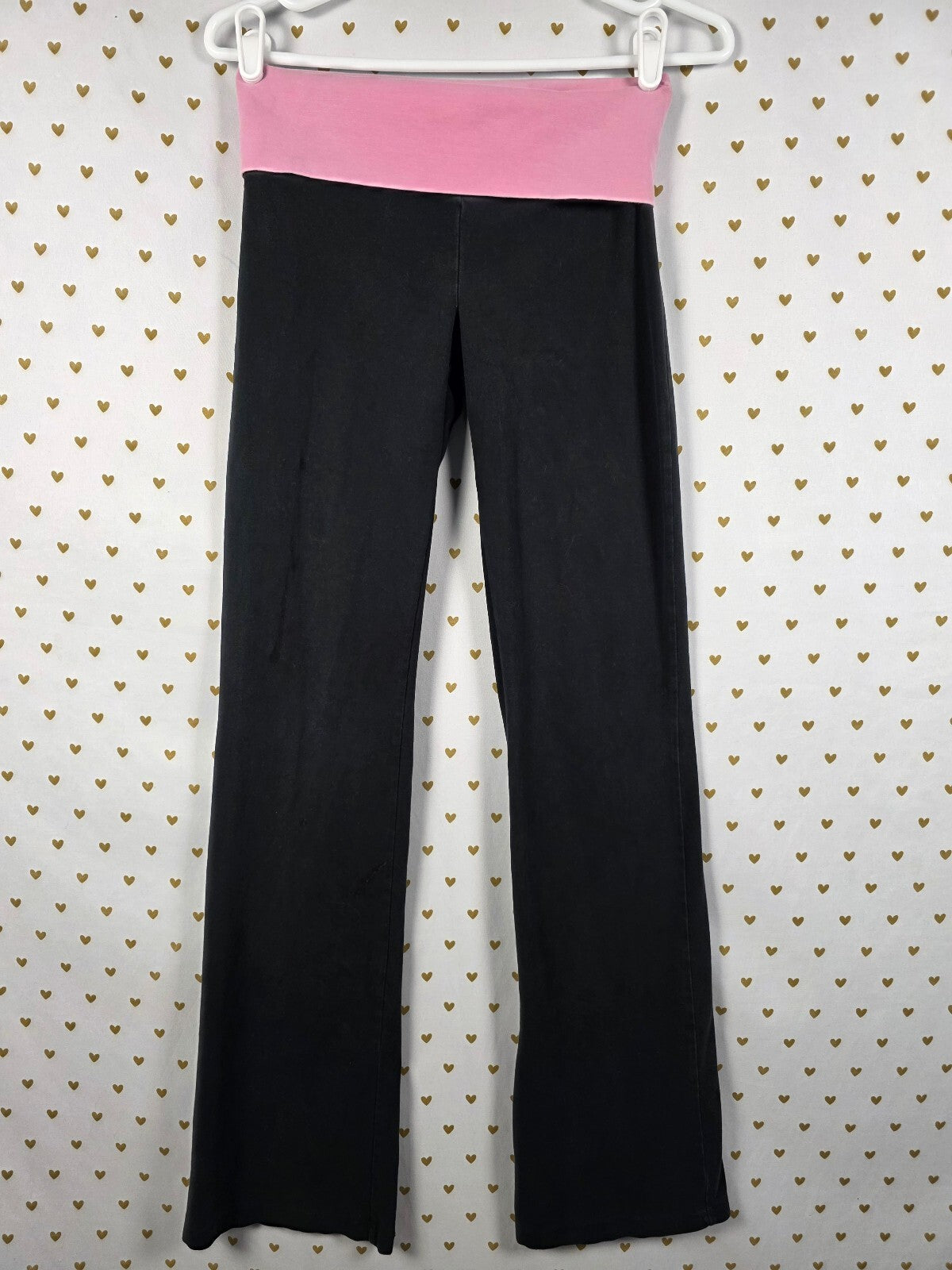 Victoria’s Secret PINK XS Skull Rhinestone BLING Foldover Yoga Pants RARE HTF