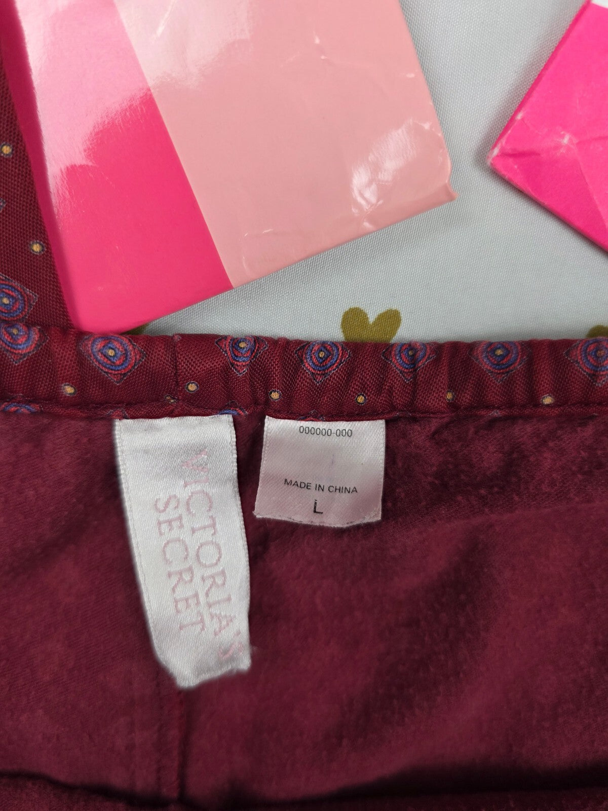 Victorias Secret Red Cotton Vintage Large Sleep Pants Pajama PJ Bottoms