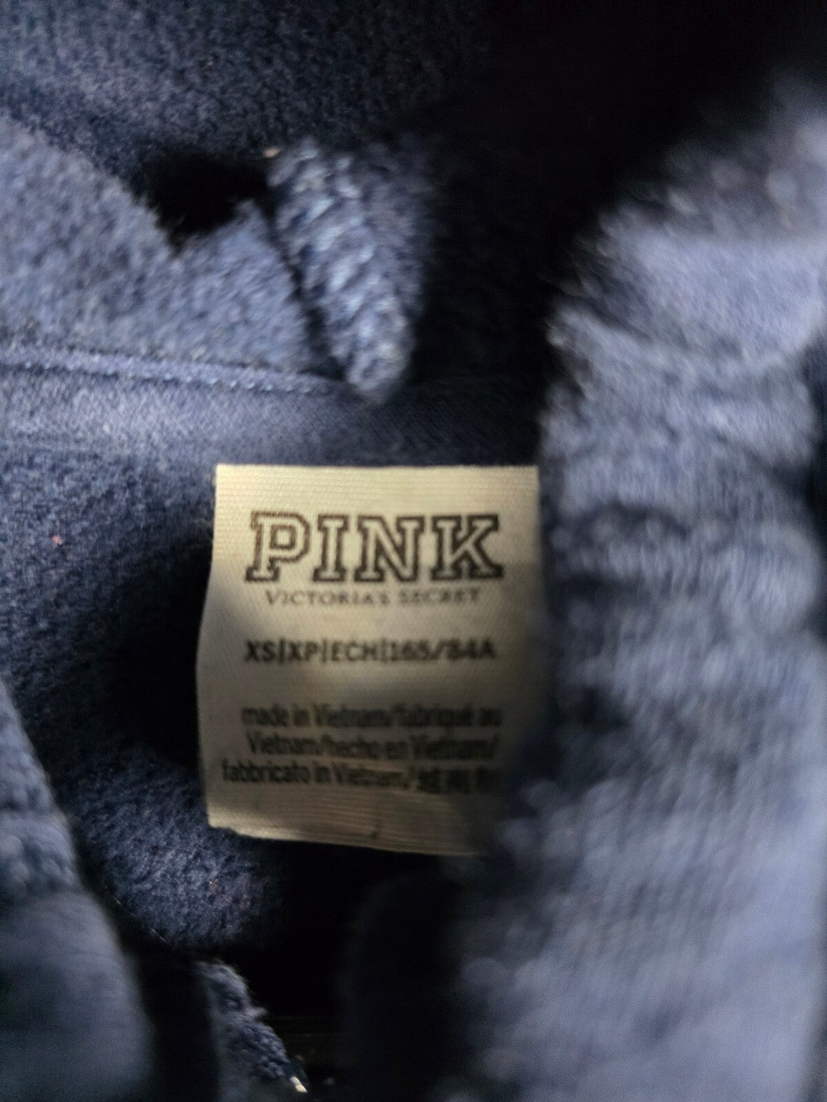 Victorias Secret PINK Embroidered Hoodie Jacket Sweatpants SET XS Blue 2pc