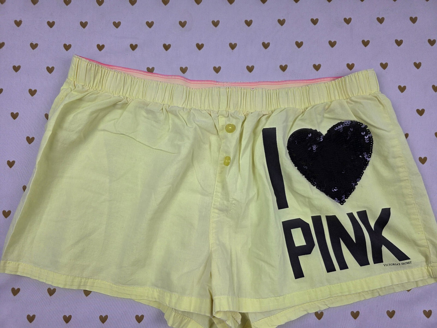 Victorias Secret PINK Neon Bling Sleep Shorts Boxers Pajama Bottoms SM Vintage