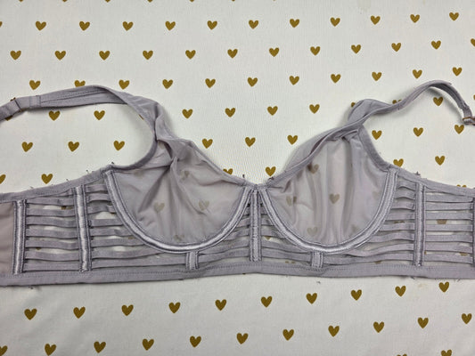 Victorias Secret Unlined Caged Strappy Sheer Plunge Bra 34C
